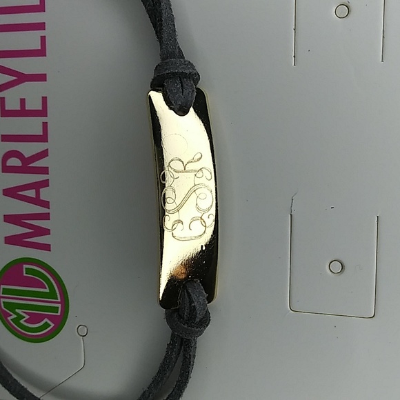 MARKEY LILLY Monogrammed Suede Bracelet CSR Grey - Picture 4 of 6
